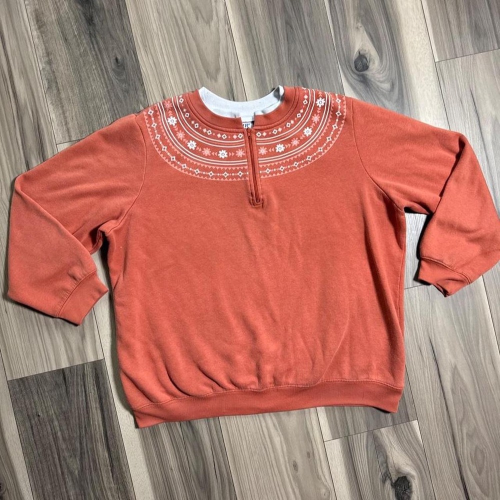 Blair orange & white cotton & polyester sweatshirt